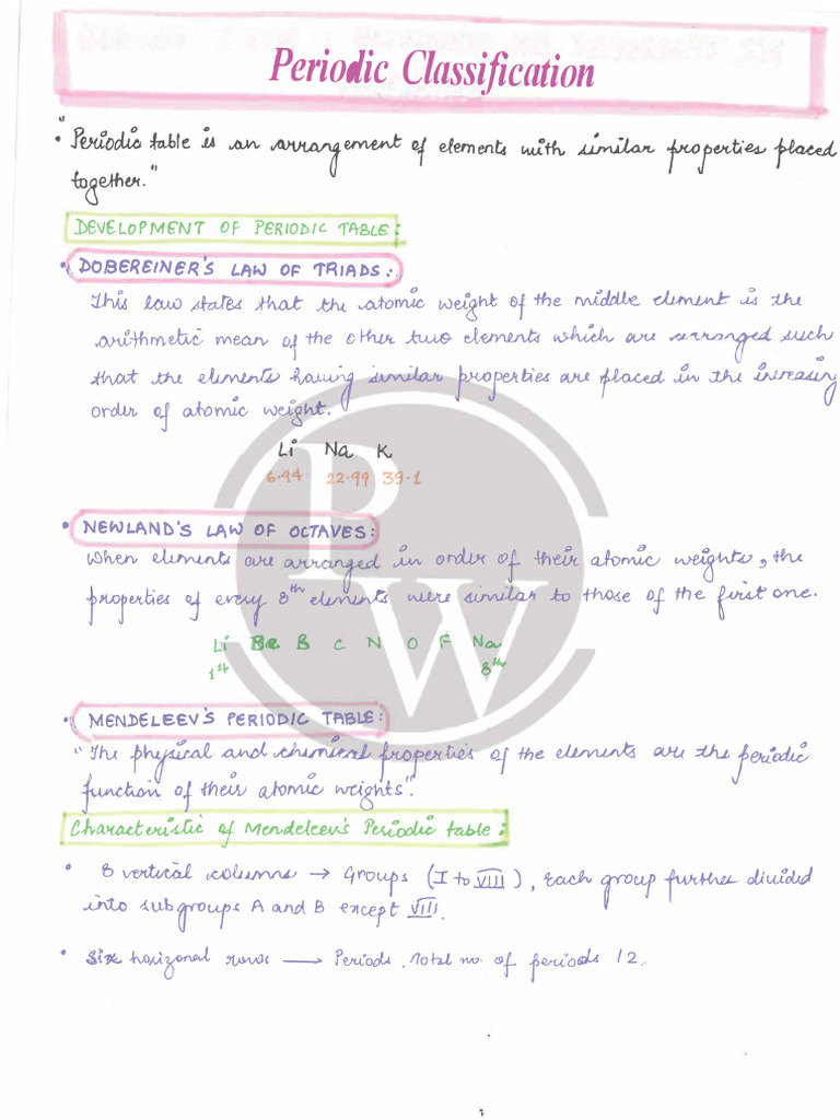Periodic Classification | PDF
