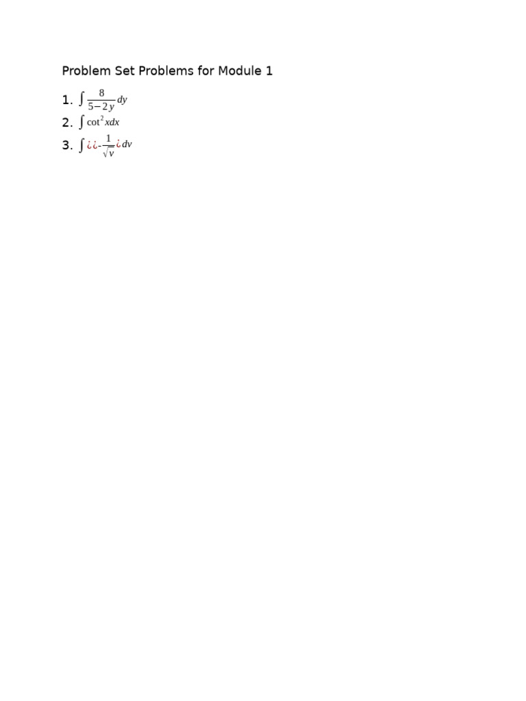 Problem Set Problems For Module 1 | PDF