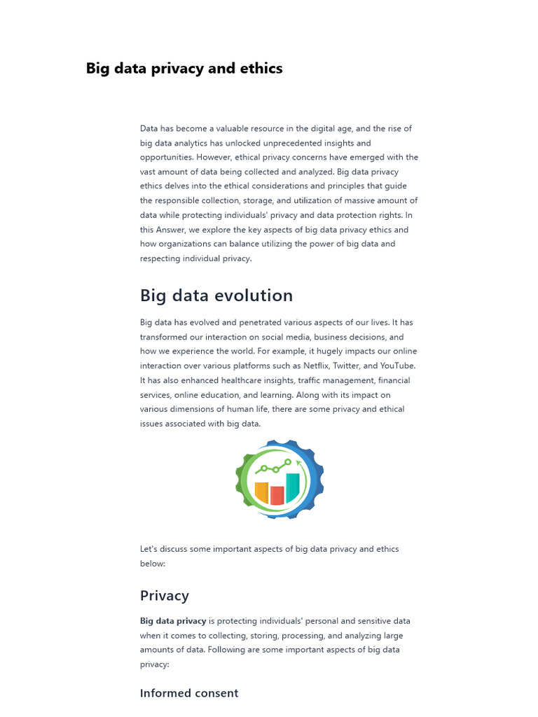 Big Data Privacy and Ethics | PDF | Privacy | Apache Hadoop