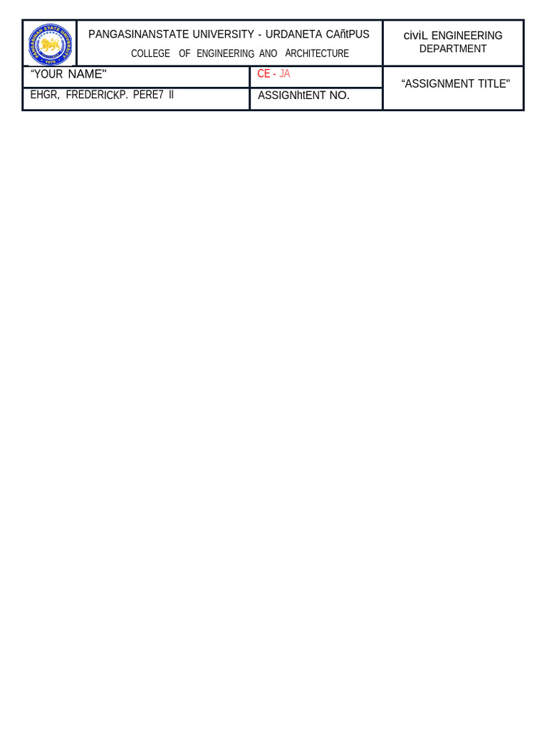 Assignment Format | PDF