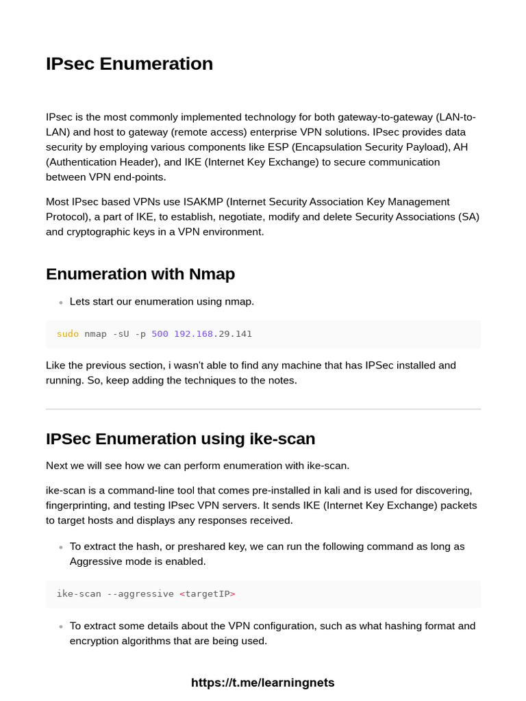 16 IPsec Enumeration | PDF