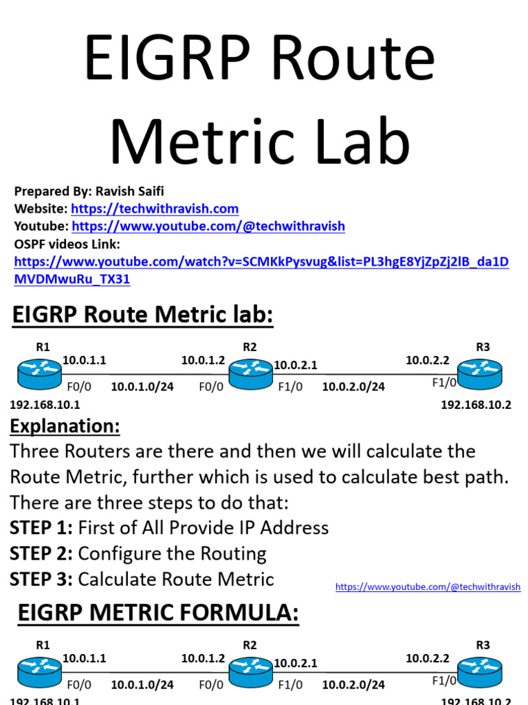 10.8 Eigrp - Route Metric Lab | PDF | Internet Protocols | Routing