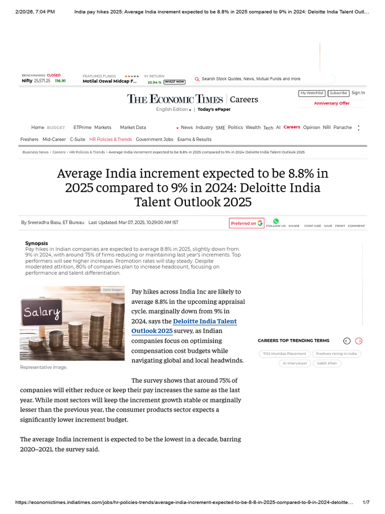 India Pay Hikes 2025 - Average India Increment Expected To Be 8.8 in ...