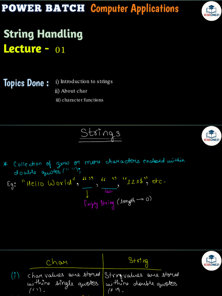 String Handling 01 | PDF | String (Computer Science) | Letter Case
