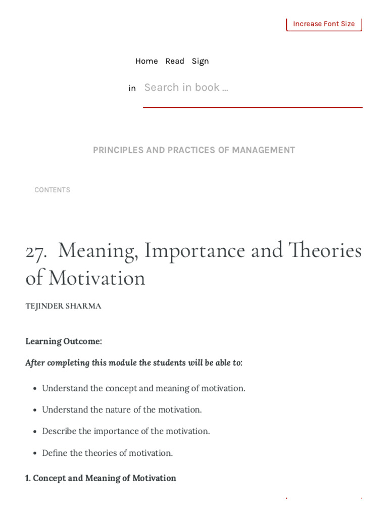 Meaning, Importance and Theories of Motivation | PDF | Motivational ...