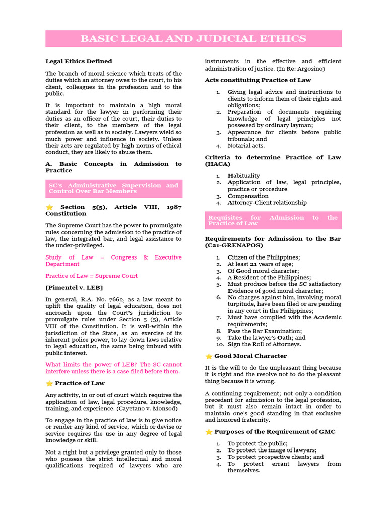 Ethics Midterm Reviewer | PDF | Lawyer | Practice Of Law