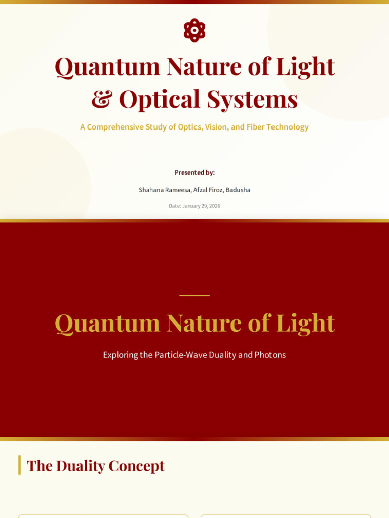 Quantum Nature of Light and Optics | PDF