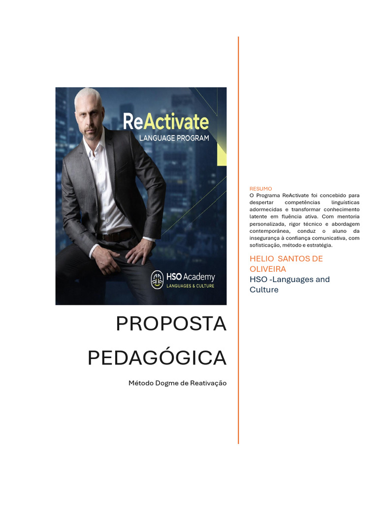 001 Proposta Pedagógica - Program ReActivate | PDF | Pedagogia ...
