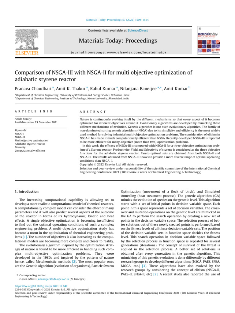 Chaudhari2022 Comparison of NSGA-III With NSGA-II For Multi Objective ...