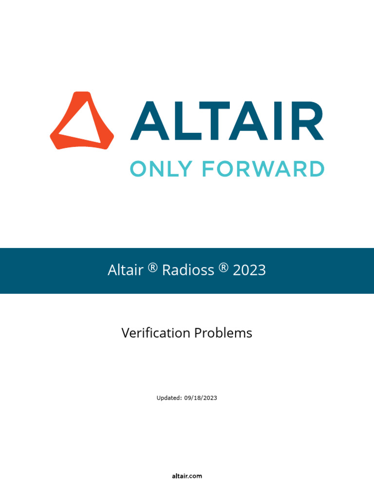 AltairRadioss 2023 Verification Problems | PDF | Beam (Structure) | Bending