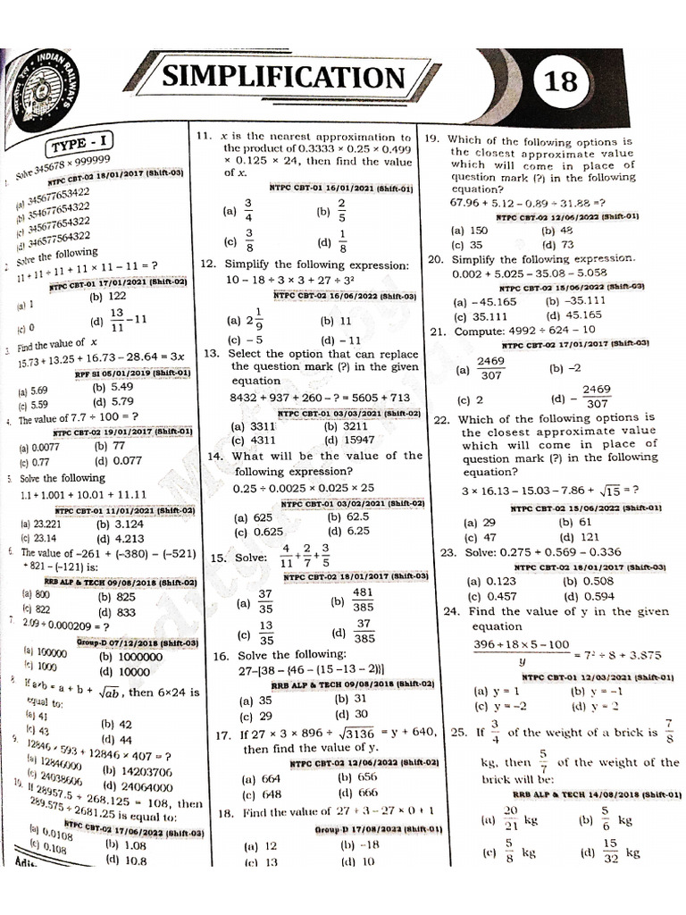 Simplification RRB | PDF