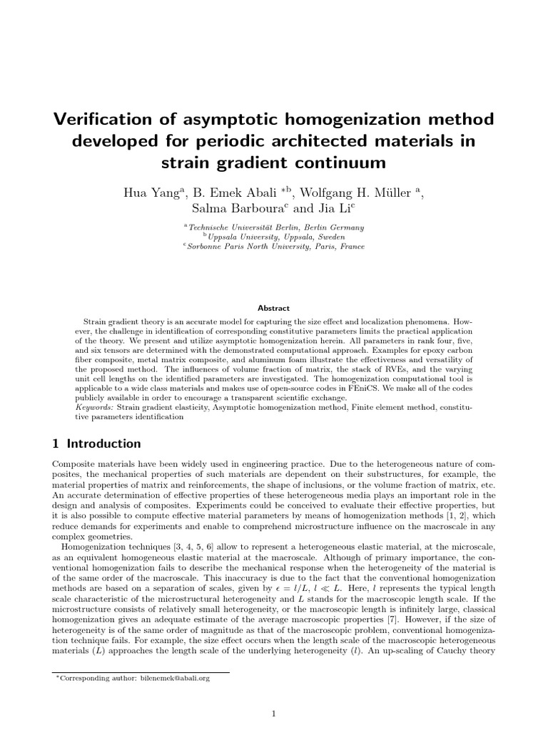 Verification of Asymptotic Homogenization Method Developed For Periodic ...