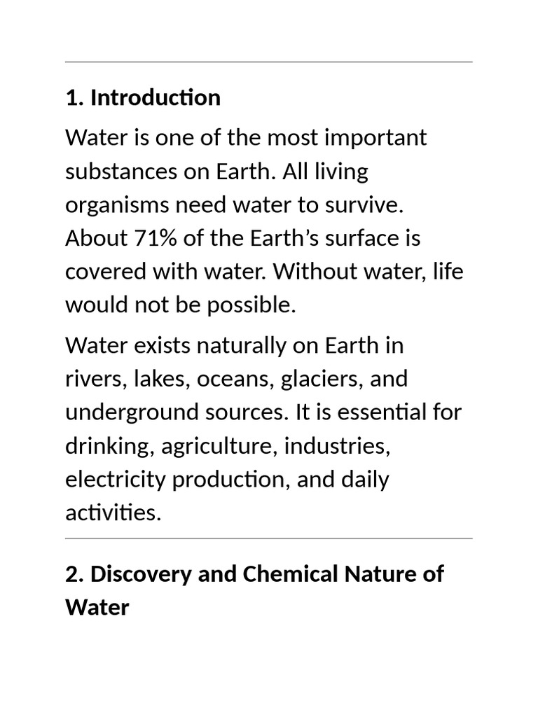 Water | PDF | Water | Properties Of Water