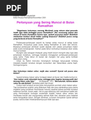 Pertanyaan Yg S Di Ramadhan