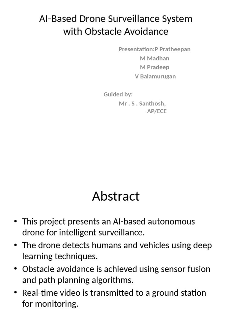 AI Drone Surveillance Full Project Presentation1 | PDF | Unmanned ...