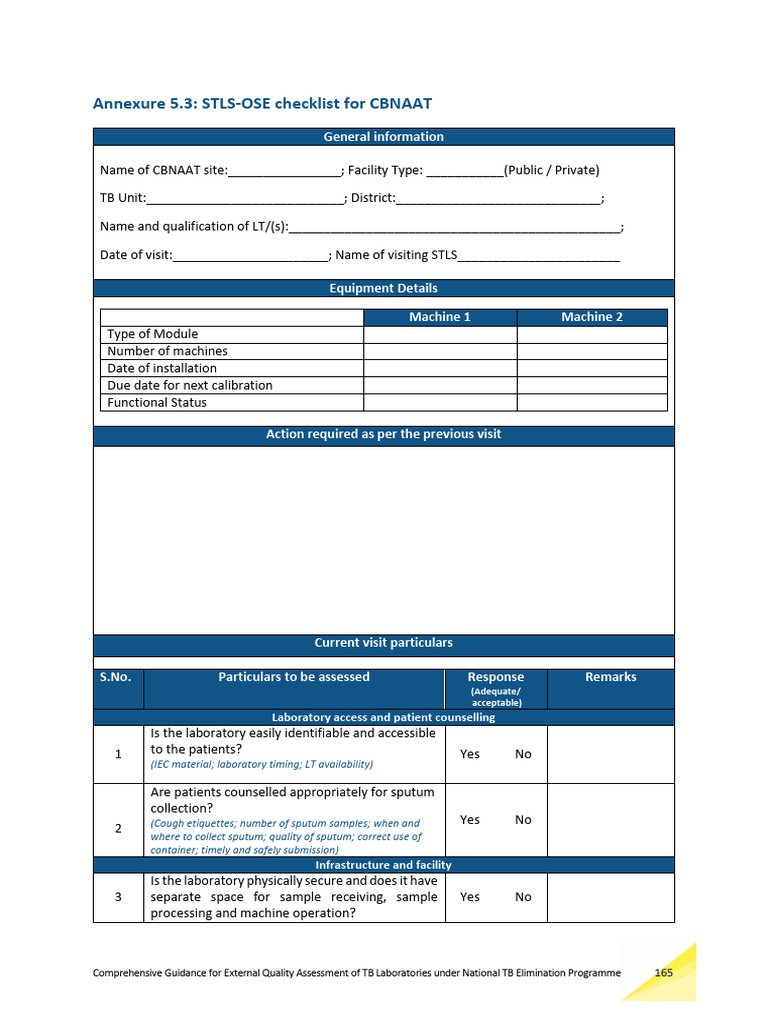 Annexure 5.3: STLS-OSE Checklist For CBNAAT: General Information | PDF