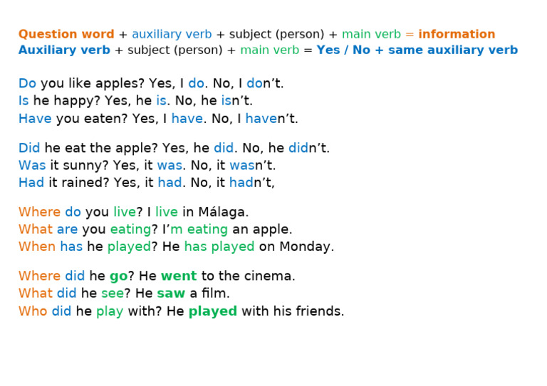 Unit 1 - Question Structures | PDF