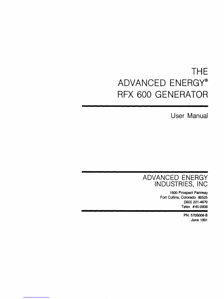 RFX 600 | PDF | Direct Current | Power Supply