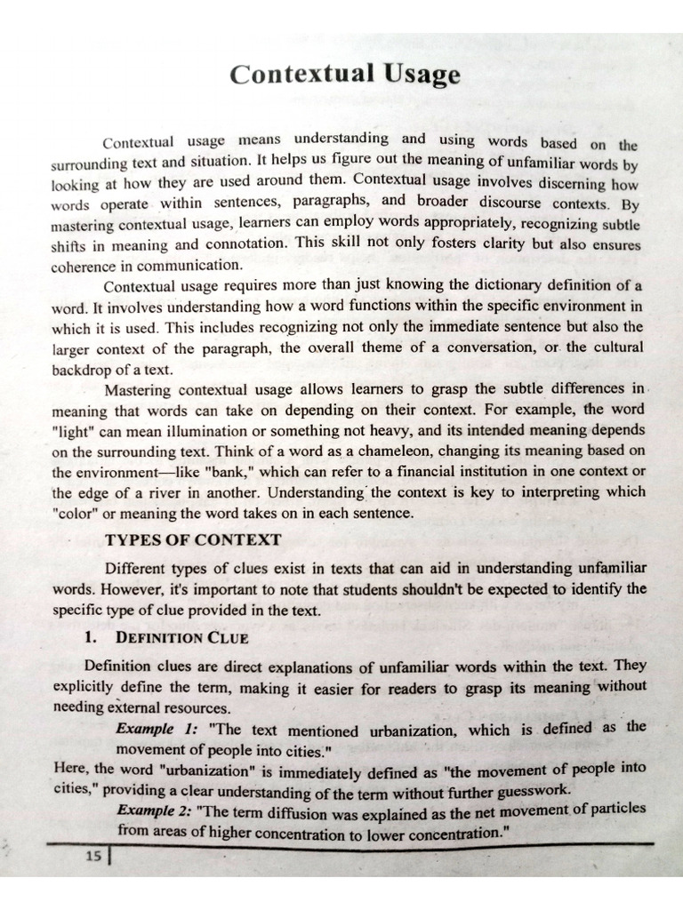 Contextual Usage of Words | PDF