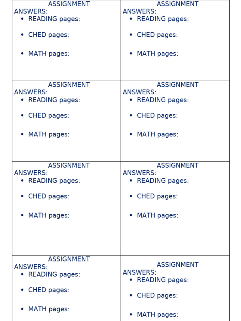 Assignments | PDF