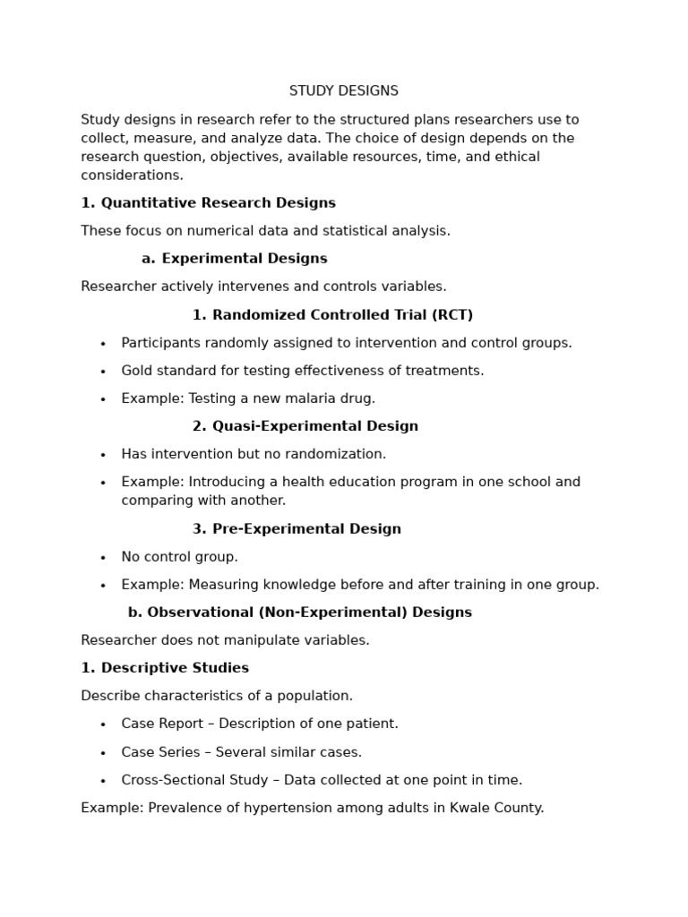 Study Designs | PDF | Cohort Study | Qualitative Research