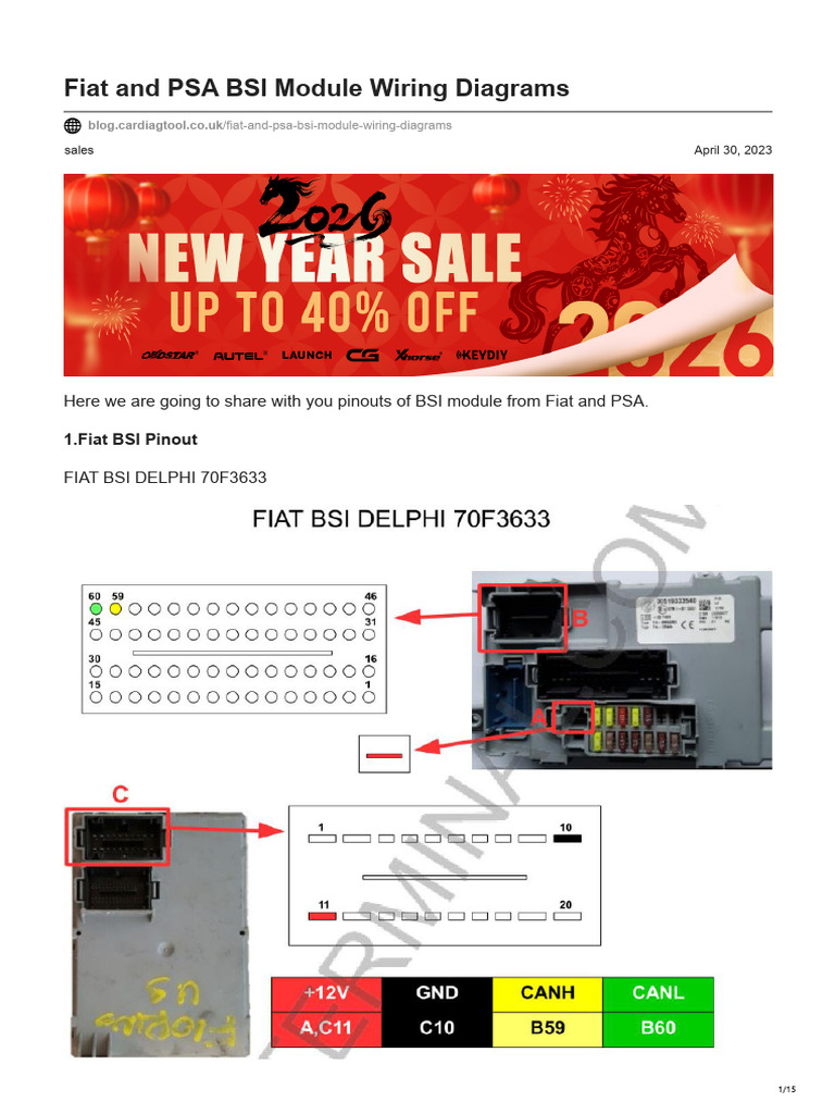 Fiat and PSA BSI Module Wiring Diagrams | PDF
