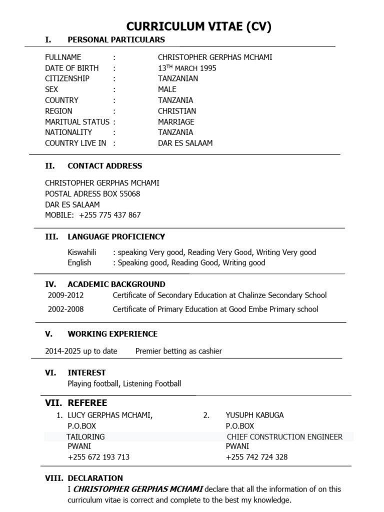 CV Christopher | PDF