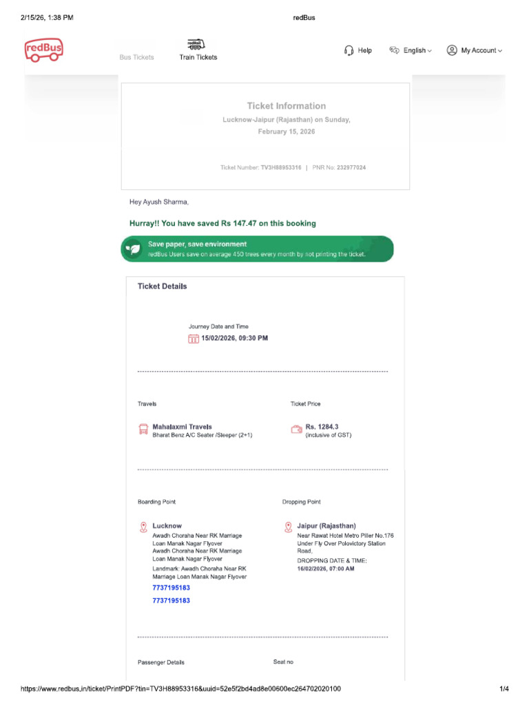 Ticket 1 | PDF