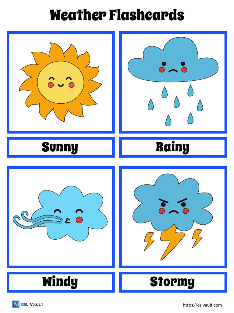 Weather Flashcards Free Printable 1 | PDF