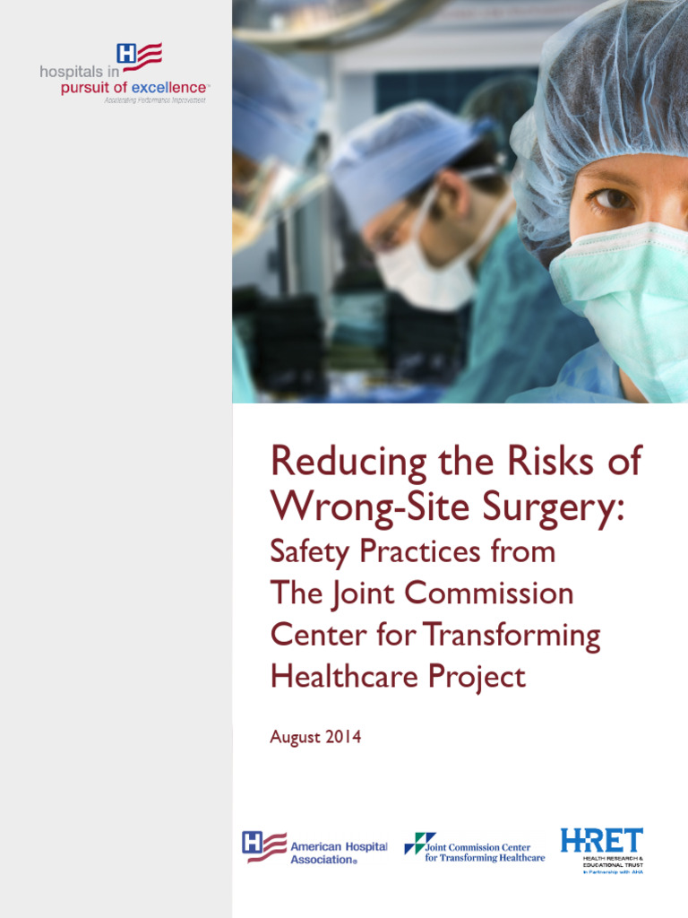 Reducing Risks Wrong Site Surgery Safety Practices Joint Commission ...