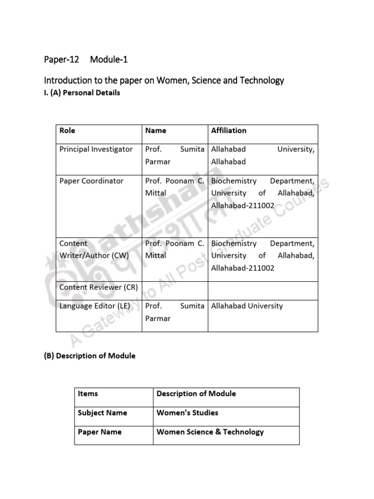 Women in Stem Discipline | PDF | Science | Science, Technology ...