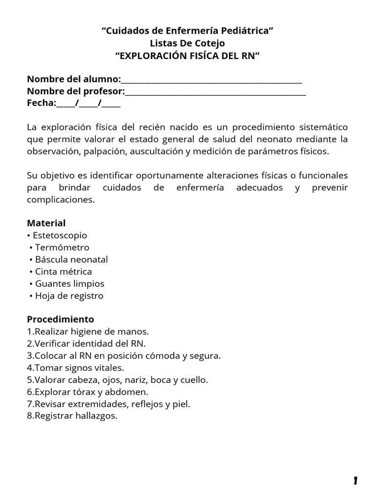 Listas de Cotejo Cris | PDF | Infantes | Reanimación cardiopulmonar