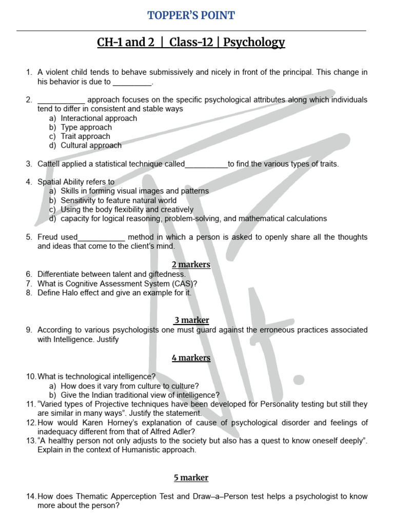 Test - Ch-1 and 2 Class 12-2 | PDF