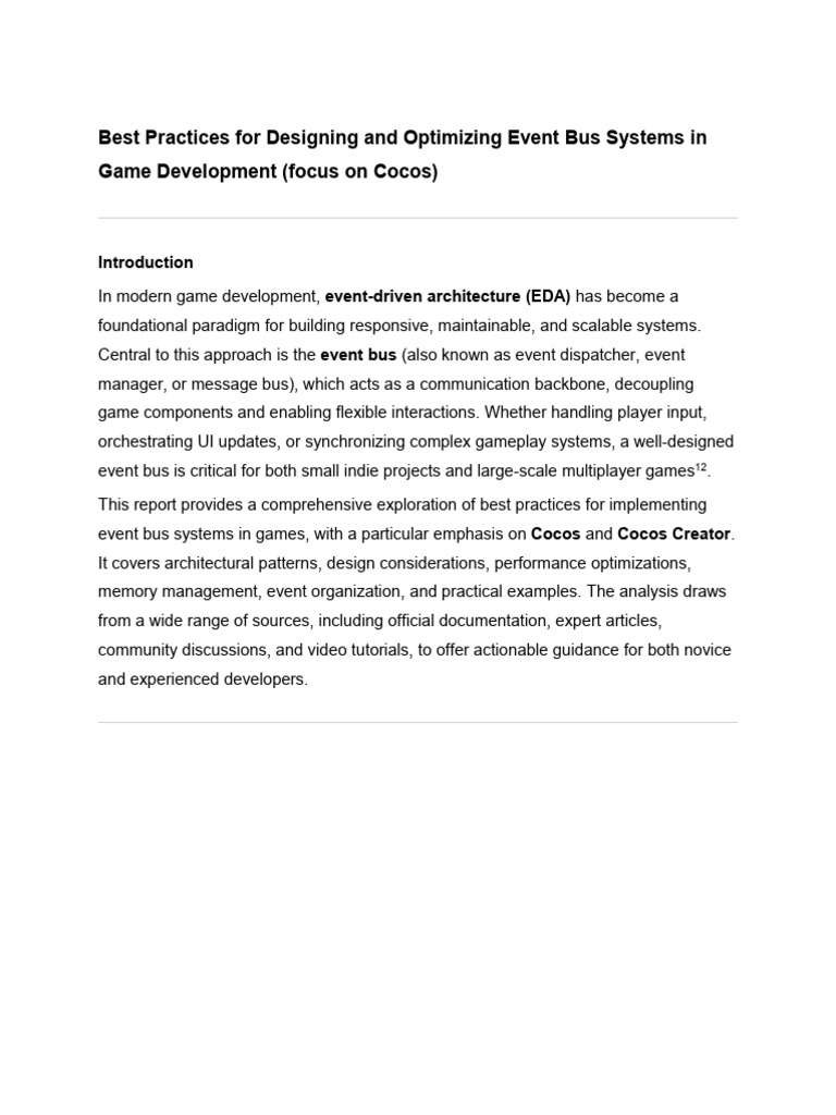 Best Practices For Designing and Optimizing Event Bus Systems in Game ...