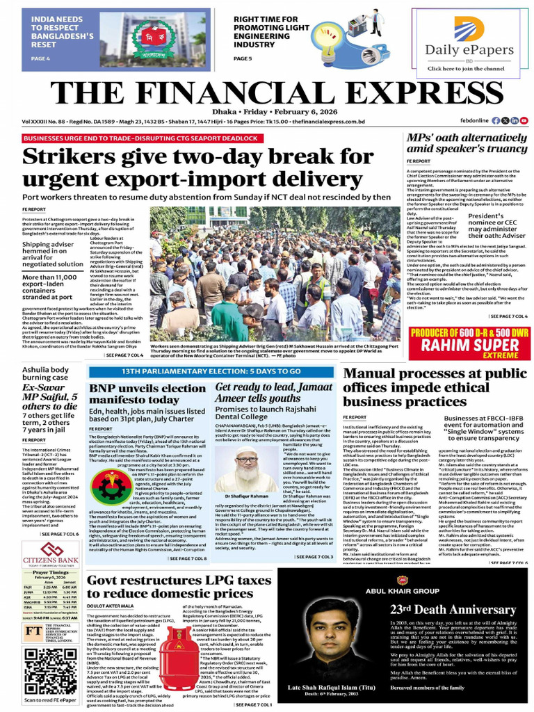 Financial Express 06-02-2026 Daily - Epapers - BD | PDF