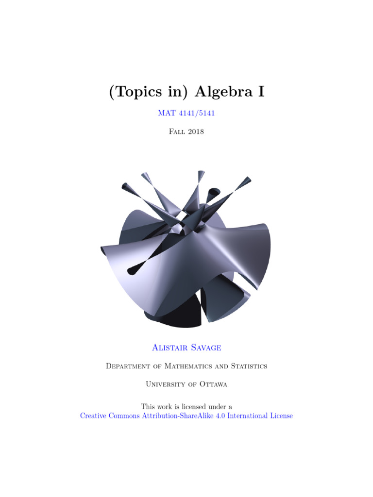 MAT5141 Algebra I | PDF | Ring (Mathematics) | Module (Mathematics)