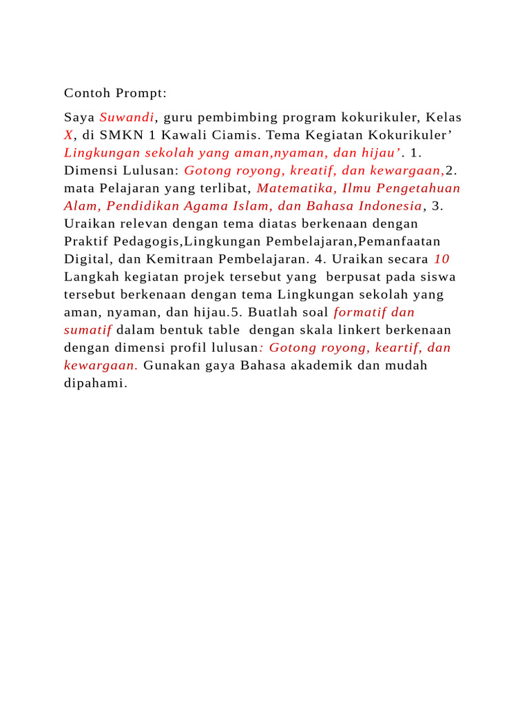 Contoh Prompt | PDF