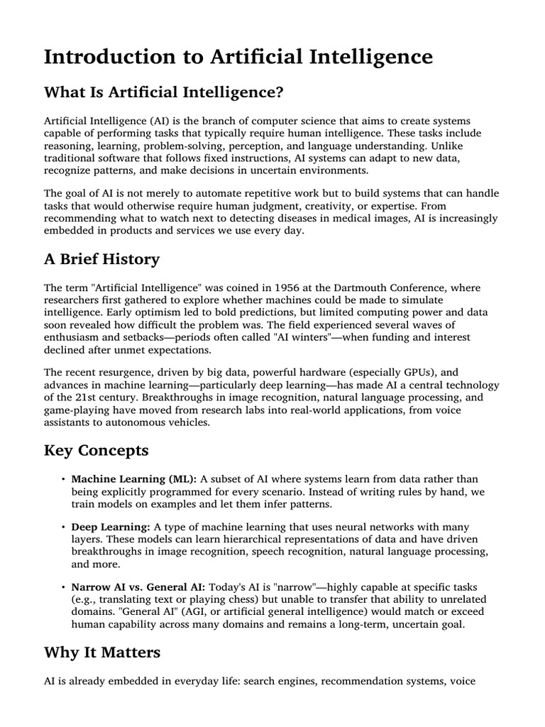 01 Introduction To Artificial Intelligence | PDF | Artificial ...