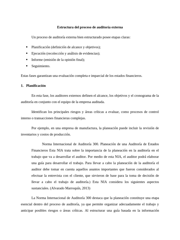 Estructura de La Auditoría Externa Apa 7 | PDF | Auditoría | Contralor