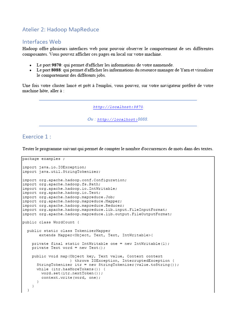 Atelier MapReduce-Diff | PDF | MapReduce | Apache Hadoop