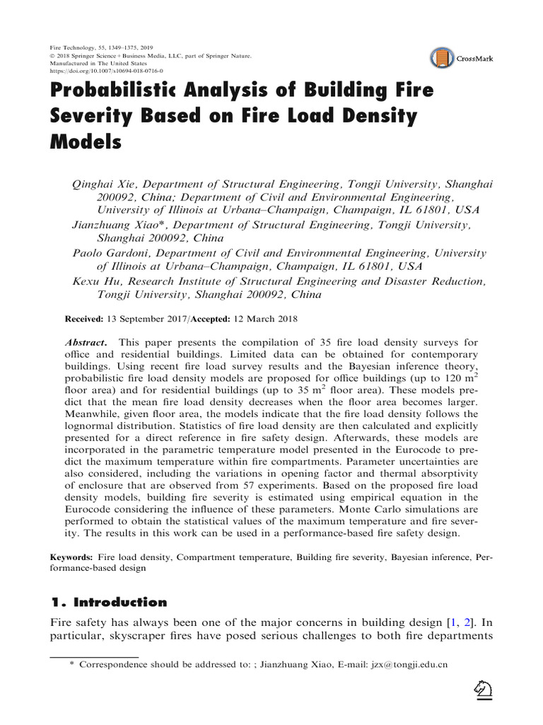 Probabilistic Analysis of Building Fire Severity Based On Fire Load ...