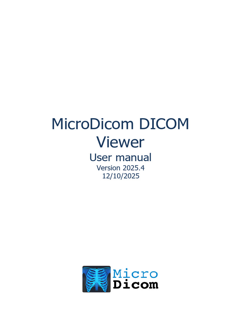Microdicom Manual 2025.4 | PDF | Medical Imaging | Software