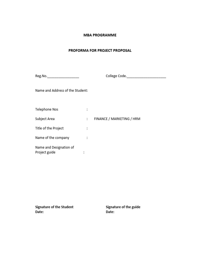 MBA Final Project Guidelines | PDF