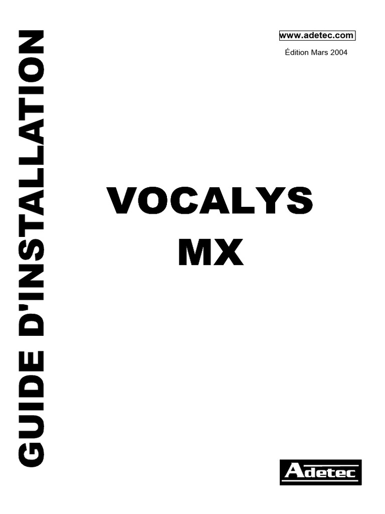 Adetec Vocalys MX | PDF | Mémoire (informatique) | Mot de passe