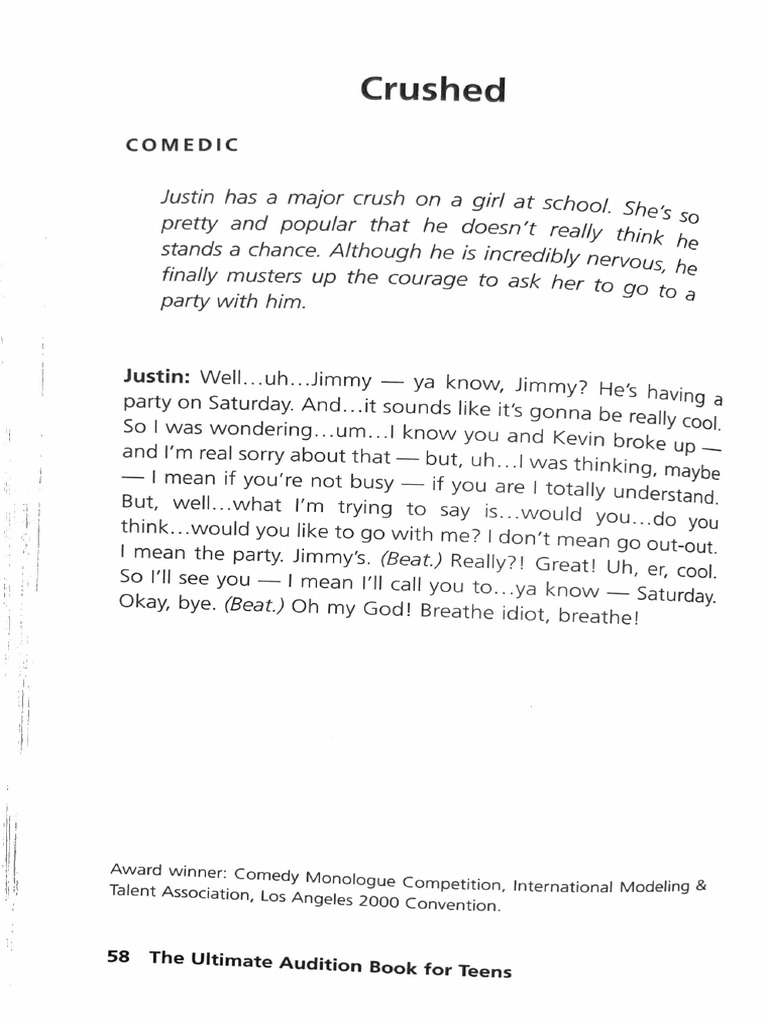 Male Comedic Monologue | PDF