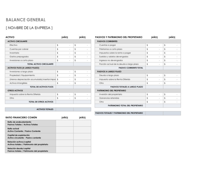 Balance General | PDF | Hoja de balance | Contabilidad