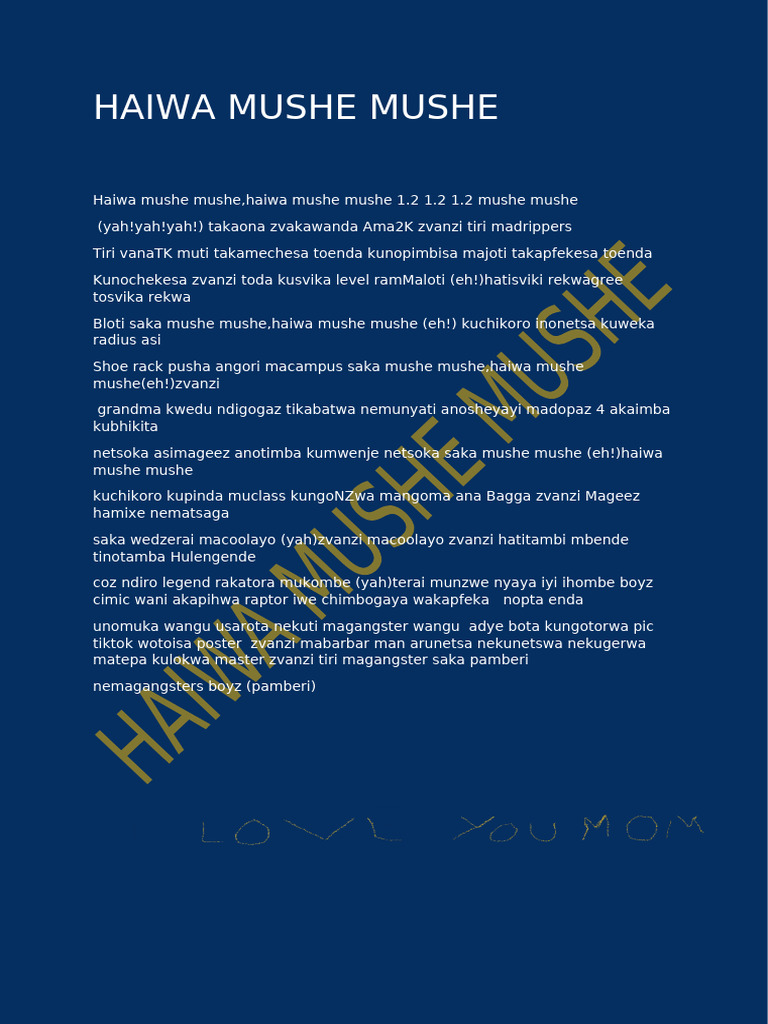 Haiwa Mushe Mushe | PDF
