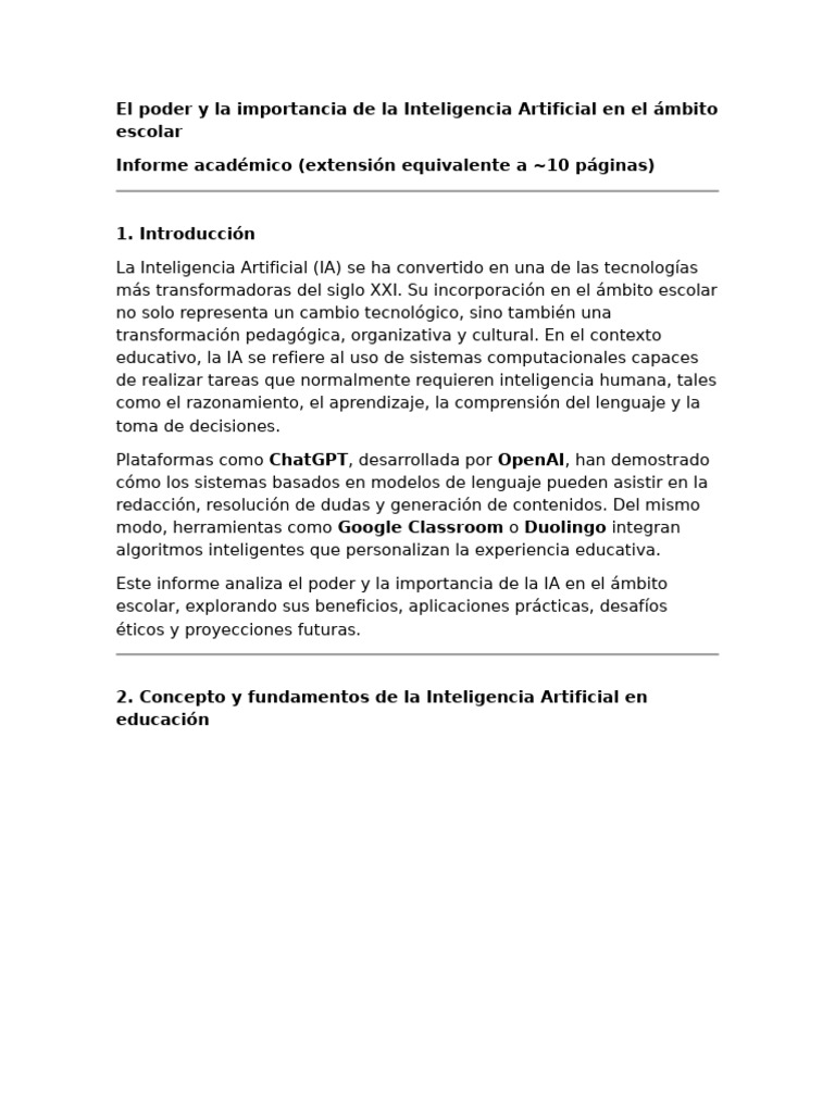 El poder y la importancia de la Inteligencia Artificial en el ámbito ...