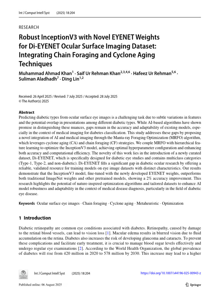 Robust Inceptionv3 With Novel Eyenet Weights For Di Eyenet Ocular ...