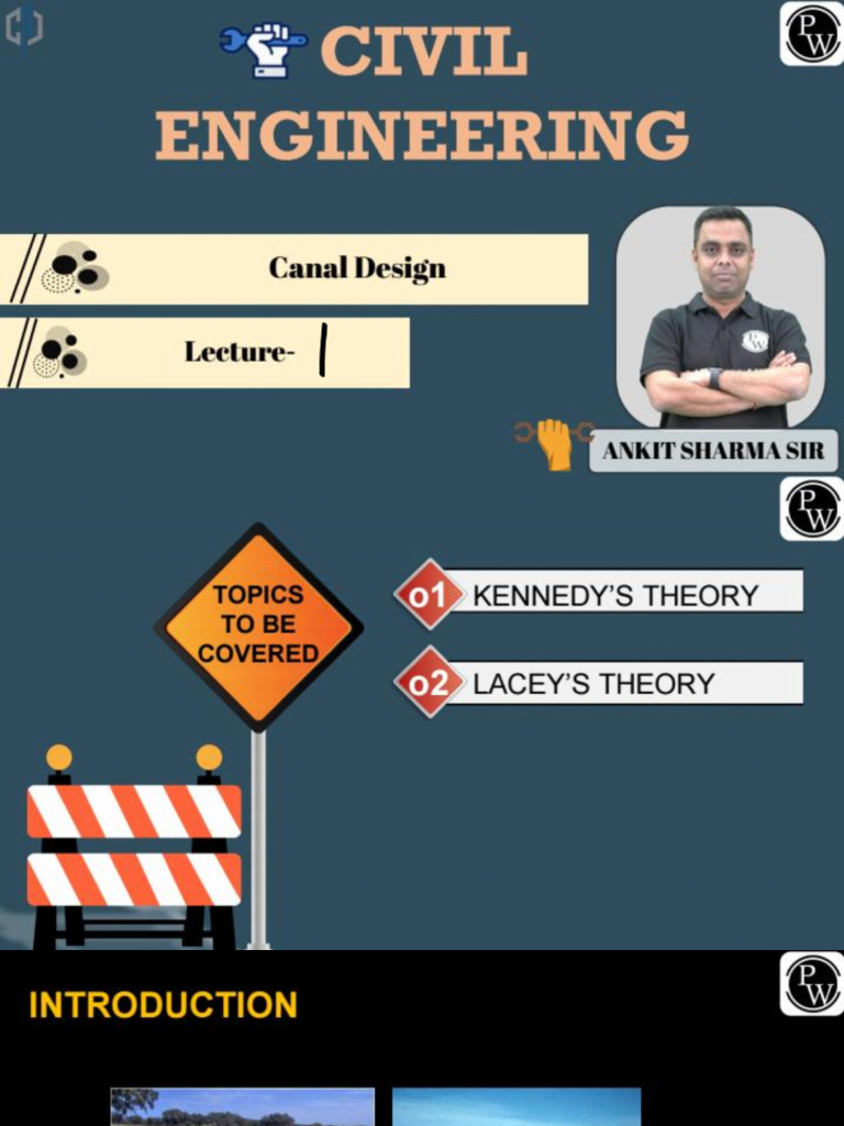 Canal Design 01 - Class Notes (By Ankit Sharma Sir) | PDF